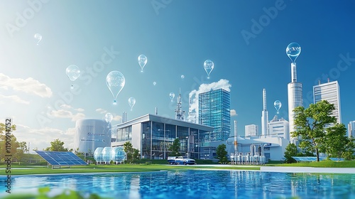 3d clean energy production plant diagram