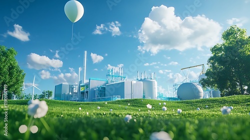3d clean energy production plant diagram