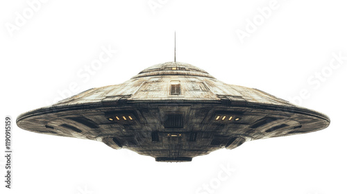 Vintage flying saucer transparent background photo