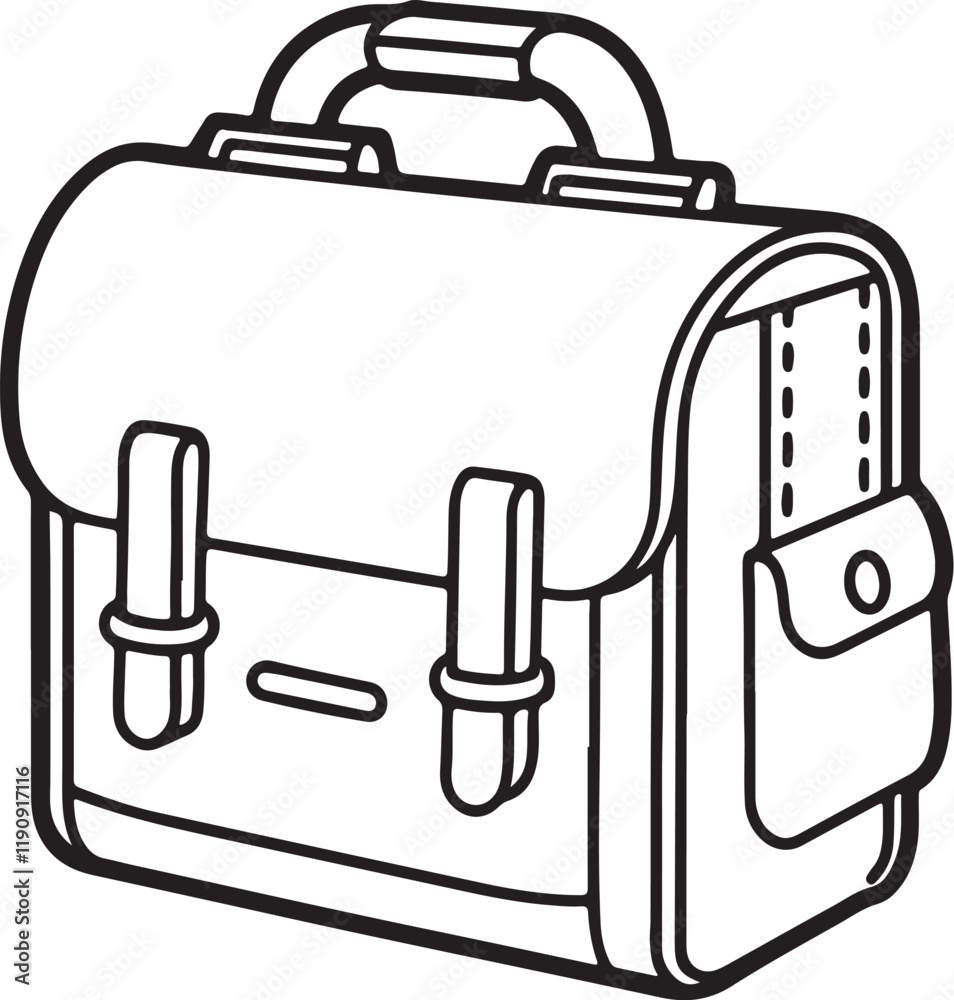 Fototapeta premium coloring page cute cute all bag silhouette vector illustration