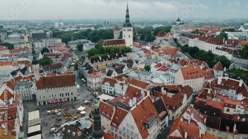 European old town aerial view. Drone shots of old town