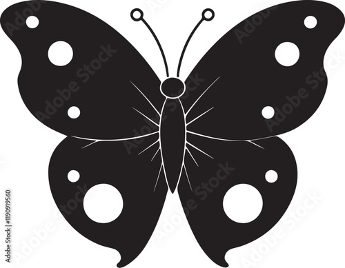 coloring page butterfly silhouette vector illustration