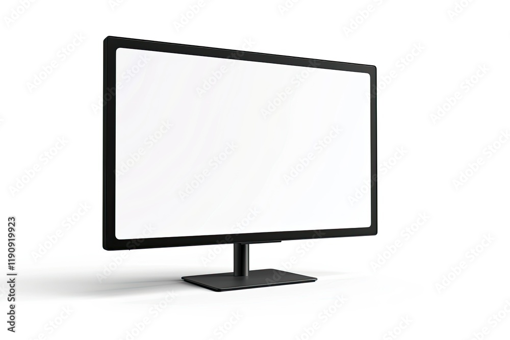 Desktop Display Isolated Against Plain Background Smart Device Flat Lay Concept