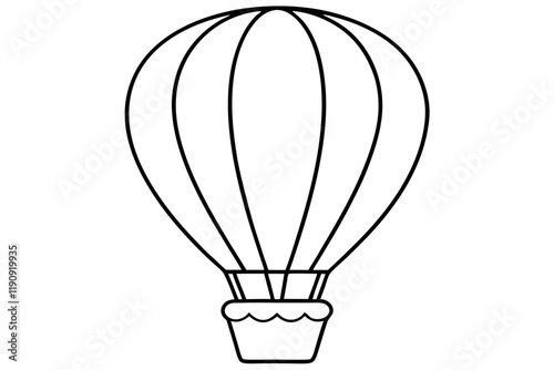  Hot Air Balloon Line Drawing Vector Line Art