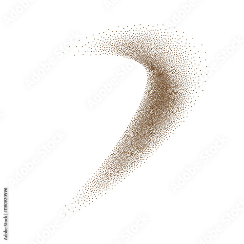 Sand powder splash. Flying coffee or chocolate powder. Abstract vector illustration. Brown dust particles in motion isolated on transparent background.