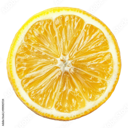 Sliced lemon fruit png transparent background vibrant nature scene
