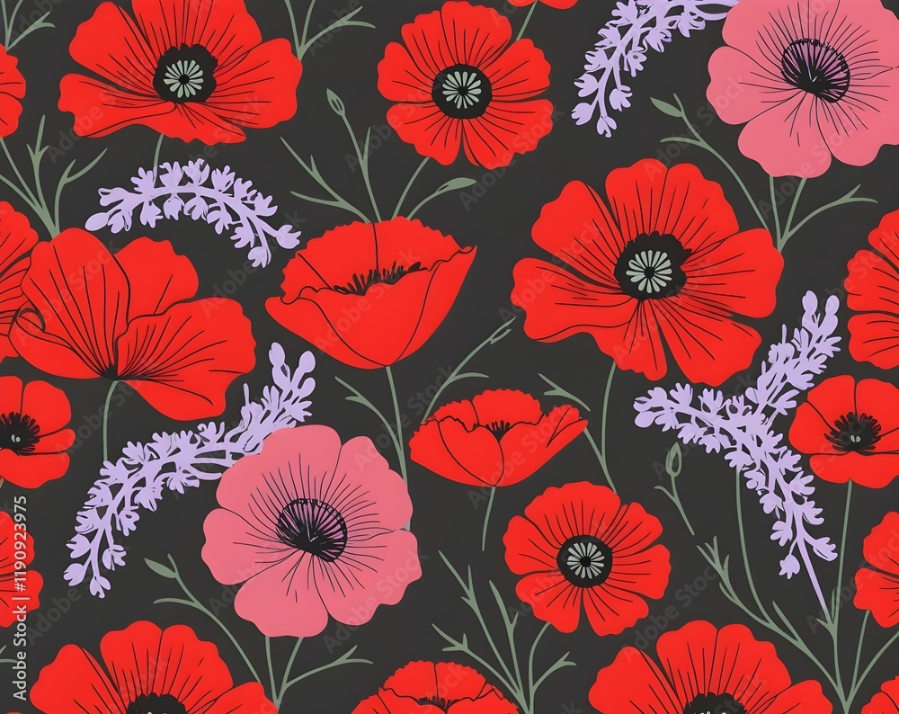 Decorative Regal Floral Pattern for Wallpapers and Textiles Elegant Burgundy and Golden Design Decorative Regal Floral Pattern for Wallpapers and Textiles Elegant Burgundy and Golden Design