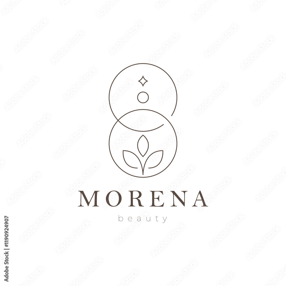 Leaf circle LINE MINIMALIST logo design vector Leaf circle LINE MINIMALIST logo design vector