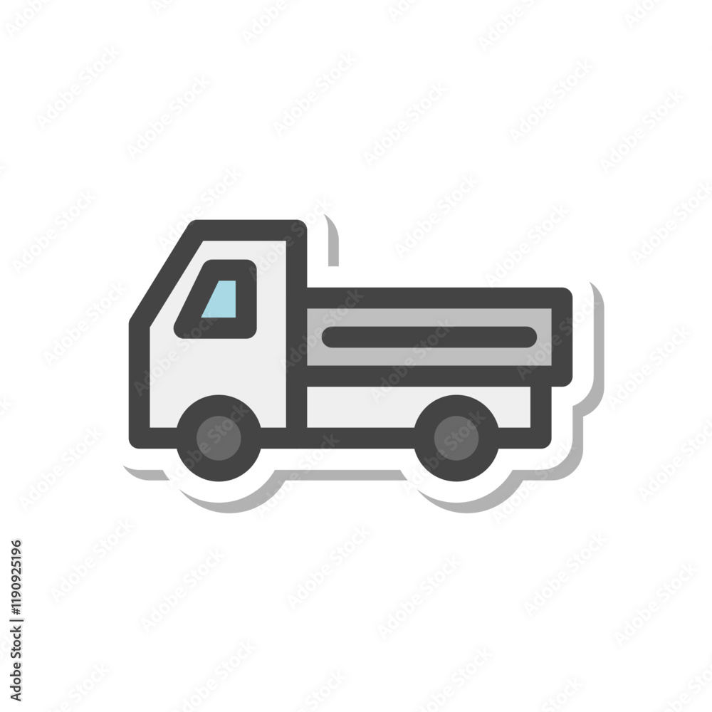 ステッカー風乗り物関連の単品アイコン 積載車 ステッカー風乗り物関連の単品アイコン 積載車