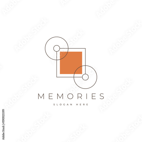 photo studio minimalist frame logo design vector