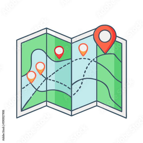 Free Download tourist map vector icon, tourist map vector illustration - simple illustration of tourist map, perfect for logos and iconstourist map  - GFXLoad