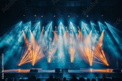 Colorful stage lighting creates vibrant atmosphere for performances and events