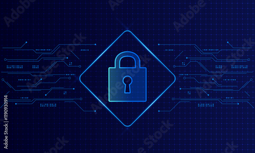 Cyber security technology concept , Shield With Keyhole icon , personal data , vector illustration.	

