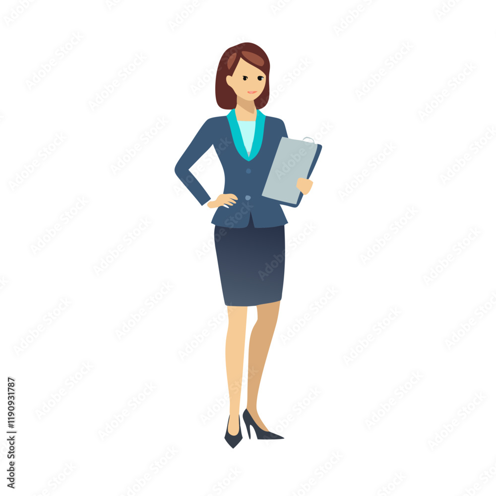 Professional woman holding documents Professional woman holding documents