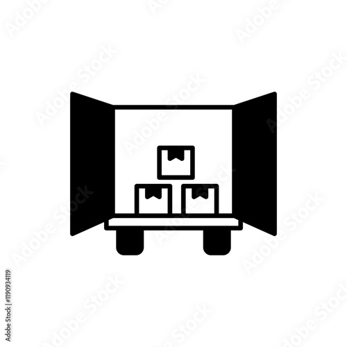 unloading car icon, simple flat style, logo sign symbol vector illustration pictogram, isolated on white for mobile app