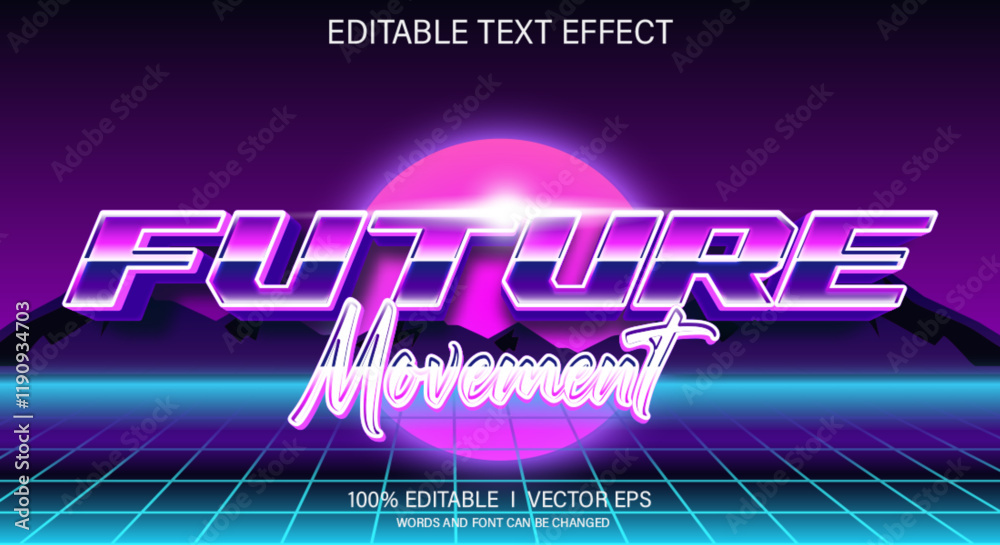 Fototapeta premium future 3d vector text effect with modern style design