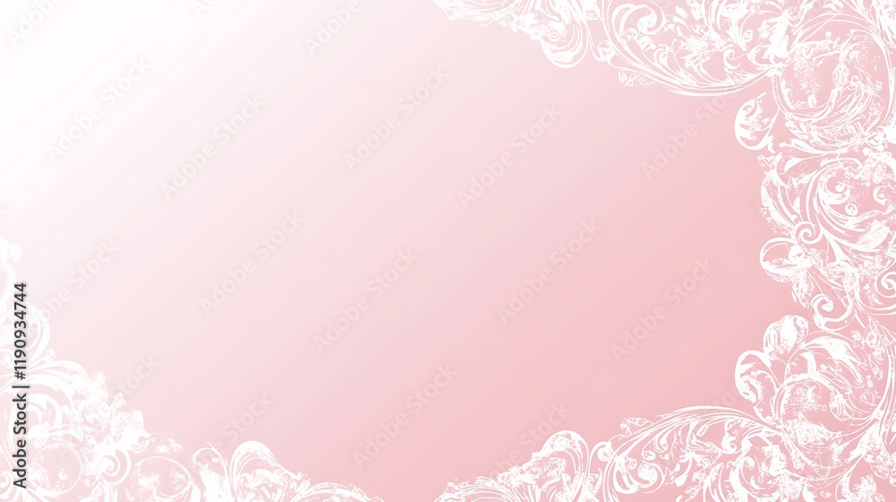 Delicate Pink Background With White Floral Design Delicate Pink Background With White Floral Design