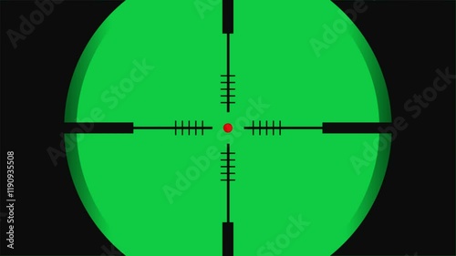 Sniper rifle optical scope on green screen video footage