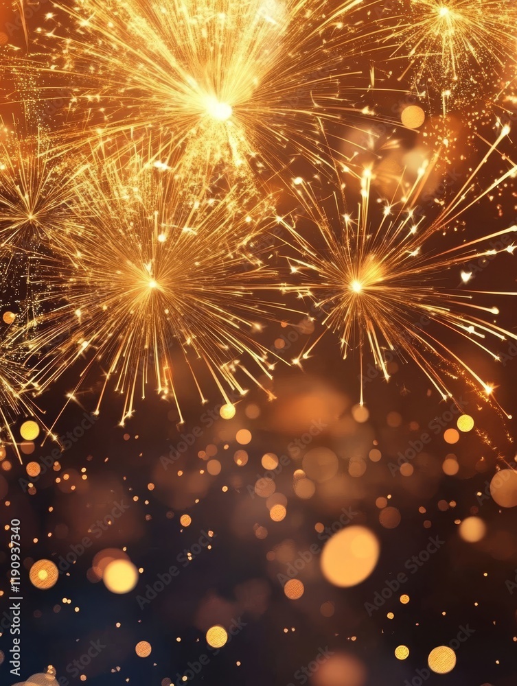 This festive backdrop features dazzling golden sparklers and colorful fireworks, ideal for holiday banners and joyful gatherings filled with laughter and love among friends and family This festive backdrop features dazzling golden sparklers and colorful fireworks, ideal for holiday banners and joyful gatherings filled with laughter and love among friends and family