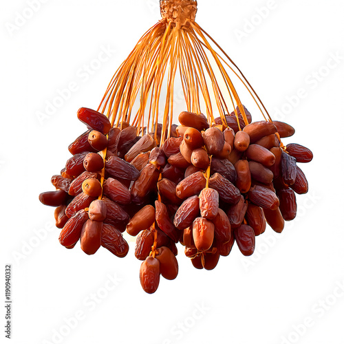 Obraz w ramie Bunch of ripe dates isolated on white background