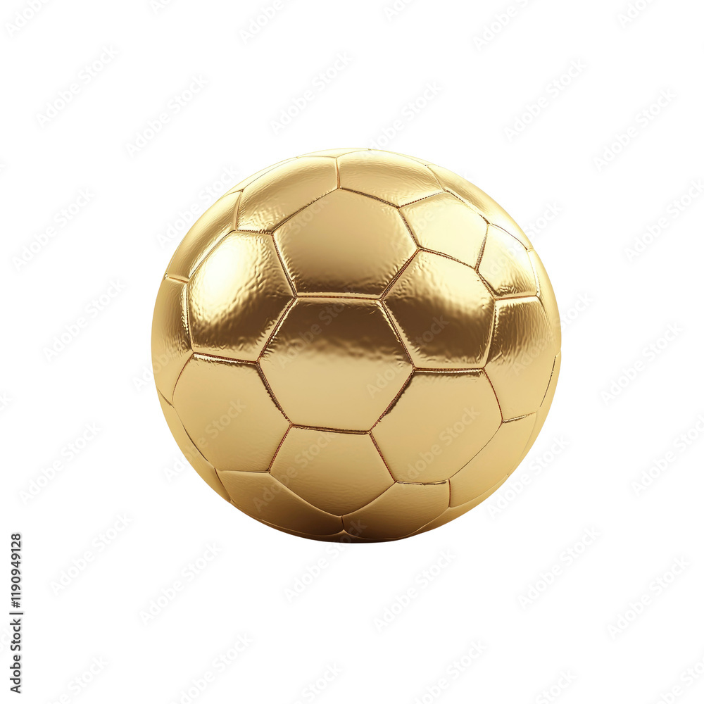 Golden Soccer Ball - 3D Render of Luxurious Football Golden Soccer Ball - 3D Render of Luxurious Football