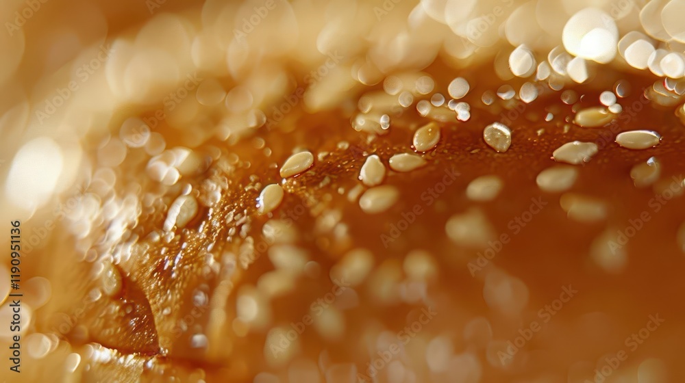 Close-up of a sesame seed bun, highlighting its texture and sheen. Close-up of a sesame seed bun, highlighting its texture and sheen.