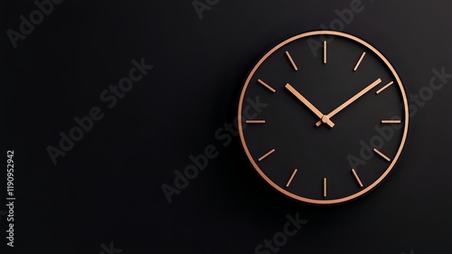 Wallpaper Mural Simplistic Glowing Clock in Dark Backdrop,3D for Time Management Concept Torontodigital.ca