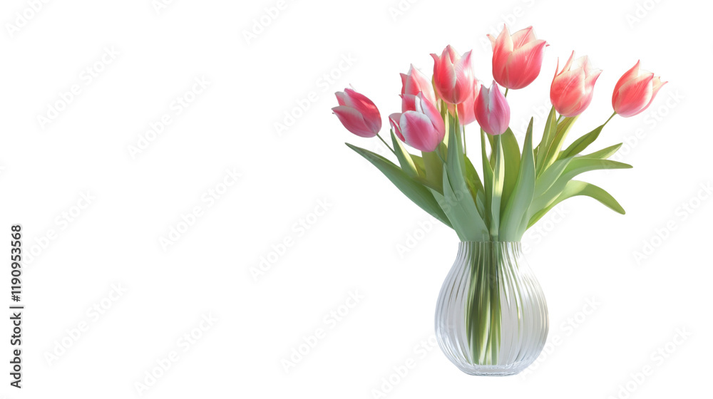 Fototapeta premium Vase with flowers transparent background