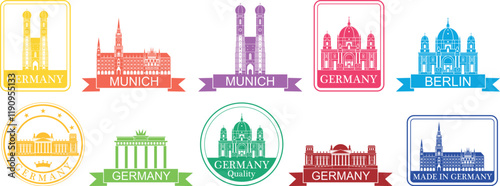 Germany set. Isolated Germany on white background