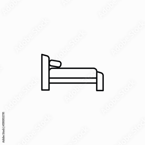 Bed icon, accommodation icon. motel, hotel symbol for design, presentation, website or apps elements fully editable vector template