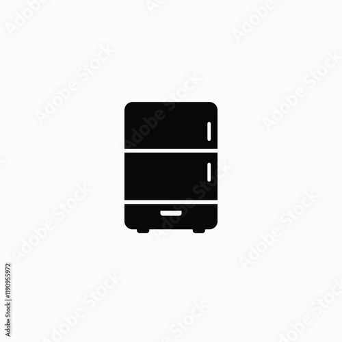 Cupboard icon. Wardrobe furniture cabinet fully editable vector template