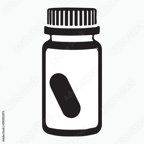 Icons of medical tablets and bottles