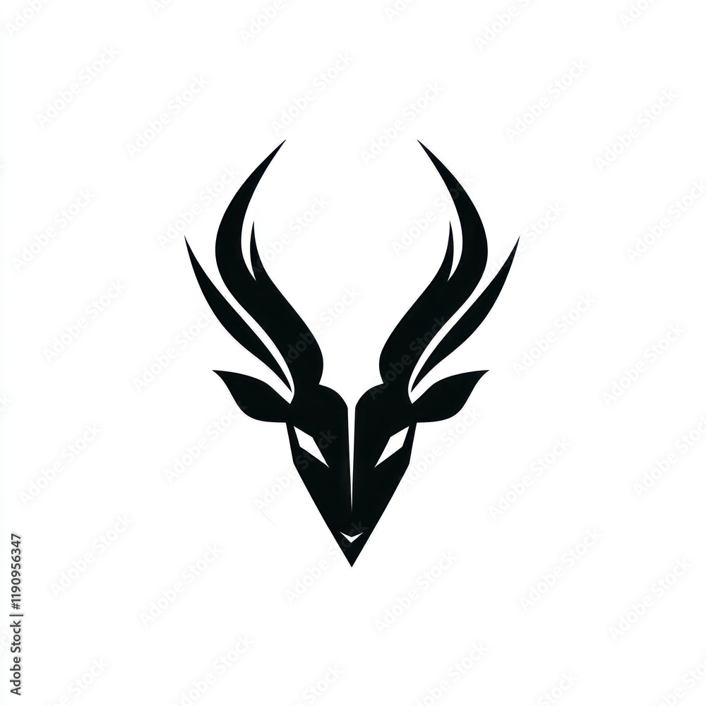Abstract deer head logo design, white background, graphic design, branding Abstract deer head logo design, white background, graphic design, branding