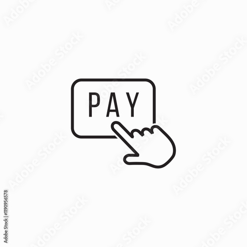 Pay button with hand icon, Pay symbol, logo illustration