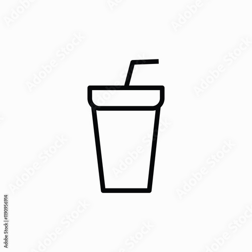 Soft drink vector icon, drink cup fully editable vector template