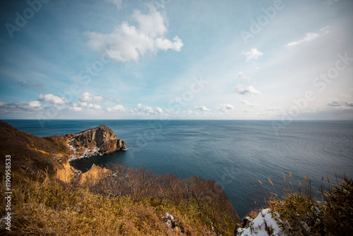 The scenery of Cape Chikiu in Muroran, Hokkaido, Japan photo