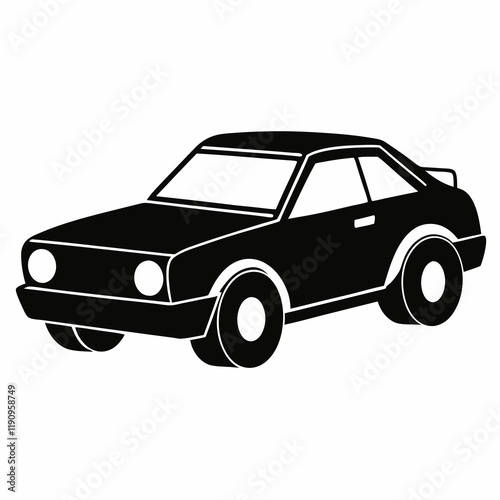 Car black silhouette vector illustration and white background