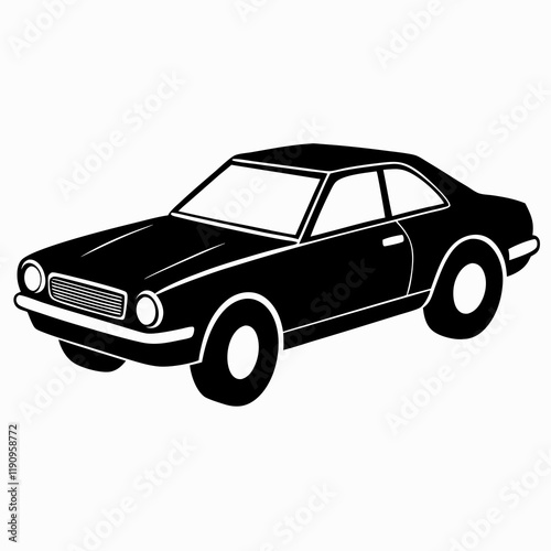 Car black silhouette vector illustration and white background