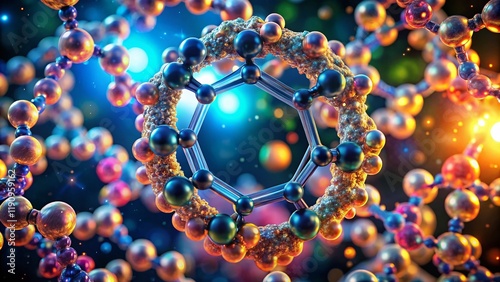 Low Light Microscopic Image of Beta Cyclodextrin Molecular Structure photo