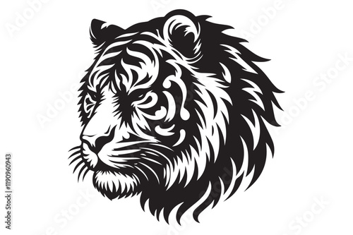 bengal tiger head silhouette vector