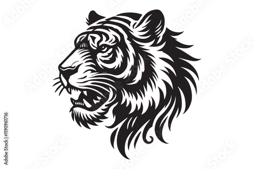 bengal tiger head silhouette vector