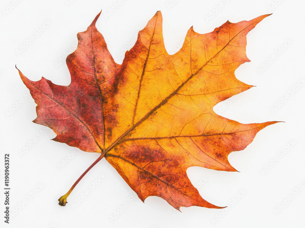Fototapeta premium Autumn colors of maple leaf isolated on white background