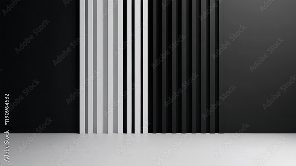 Simplistic Monochromatic Bar Graph Data Visualization 3D