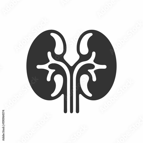 Minimalist Kidney Icon for Healthcare.