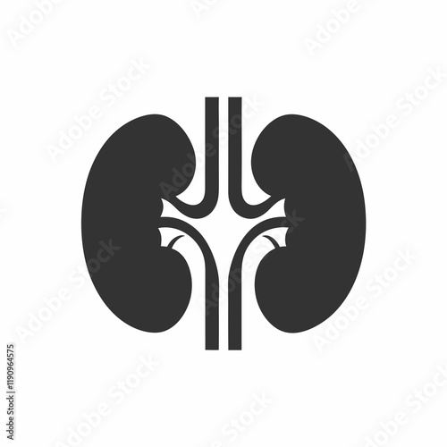 Minimalist Kidney Icon for Healthcare.