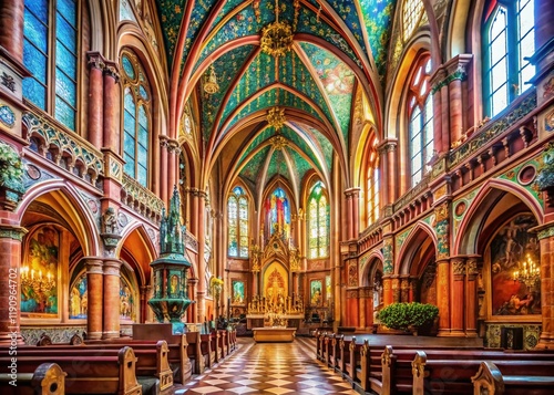 Pelplin Cathedral Basilica Interior, Poland - High-Resolution Stock Photo photo