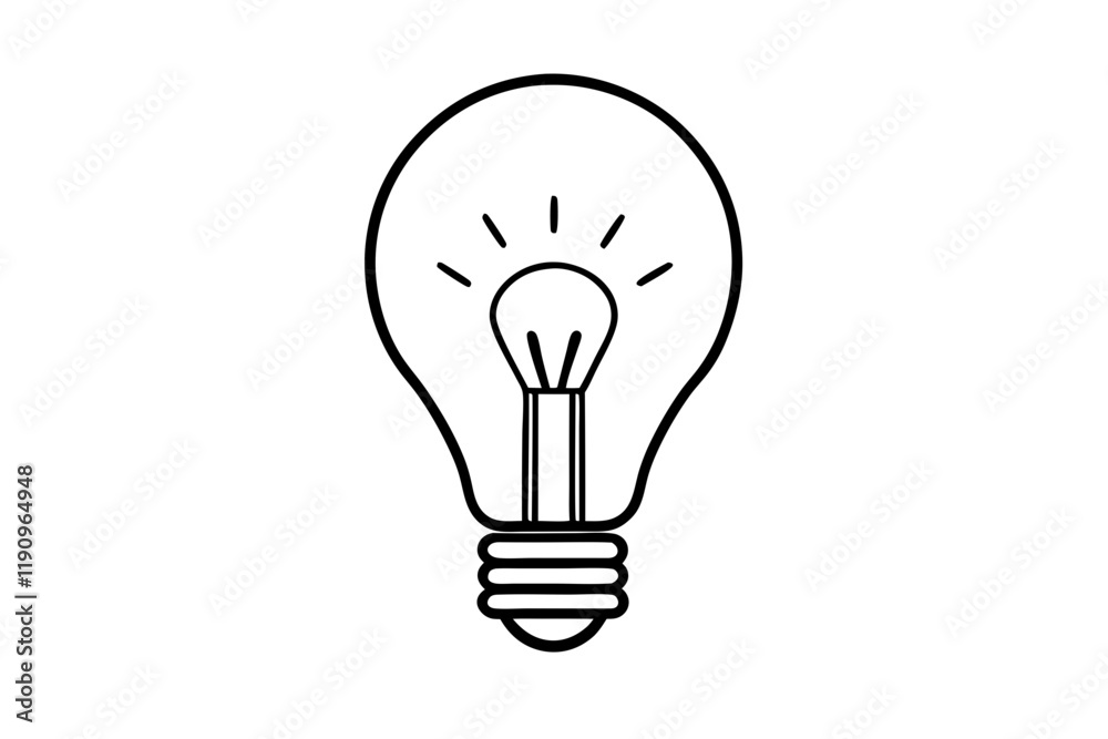 Creative Light Bulb Icon with Glowing Filament - Innovative Design Concept Creative Light Bulb Icon with Glowing Filament - Innovative Design Concept