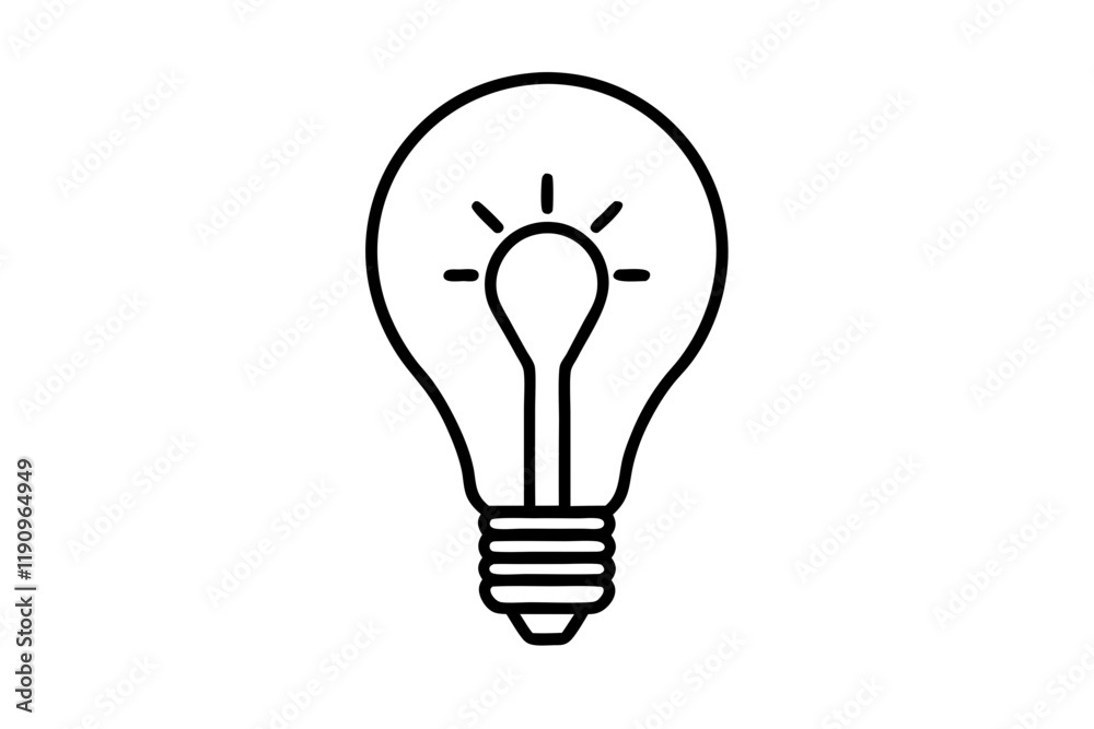 Creative Light Bulb Icon with Glowing Filament - Innovative Design Concept Creative Light Bulb Icon with Glowing Filament - Innovative Design Concept