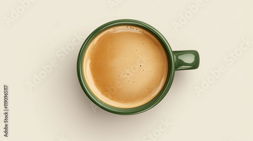 top down of a green mug