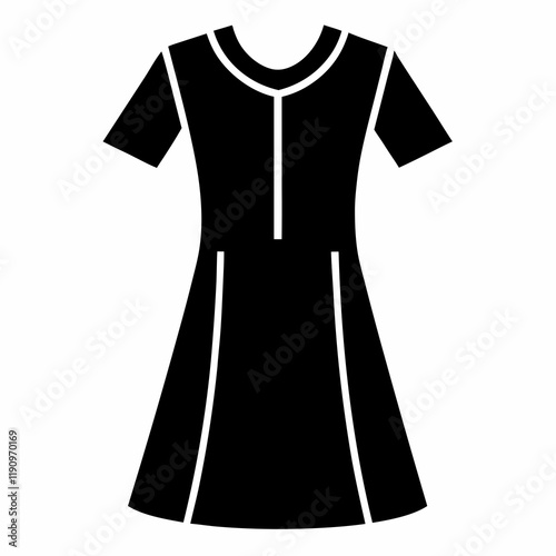 Clean Tunic Silhouette Vector Art on White Backdrop